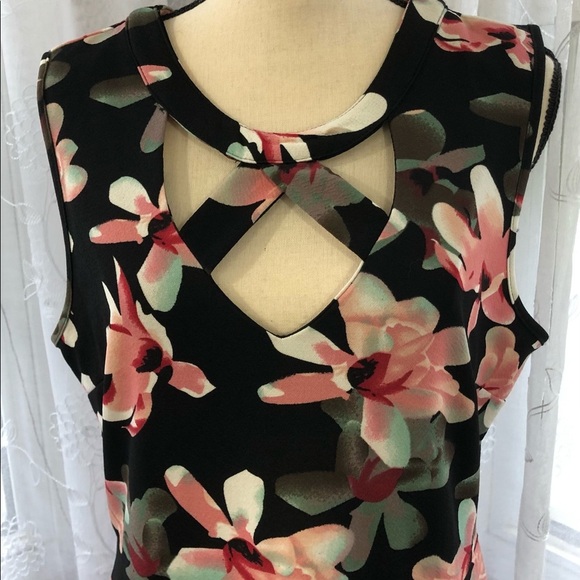 Papillon Floral  Dress Size Large Black/pink - Picture 7 of 8